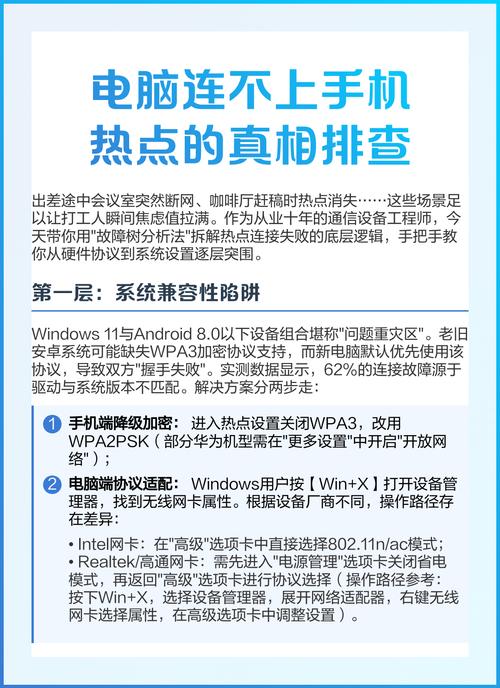 为什么笔记本电脑连不上手机热点