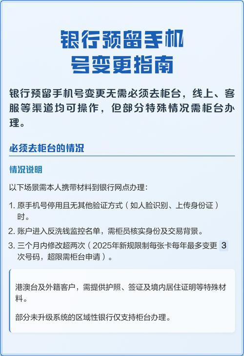 如何更改银行卡预留手机号