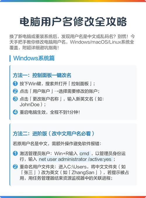 笔记本电脑怎么改用户名