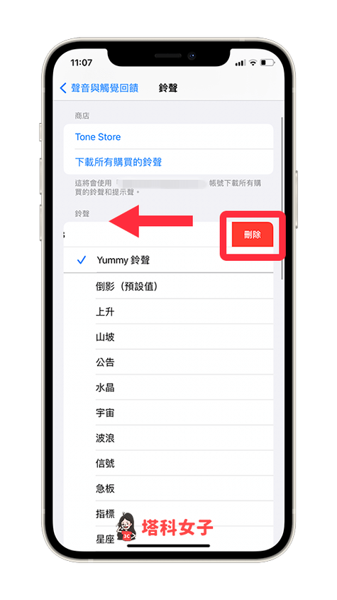 苹果导入的铃声怎么删除