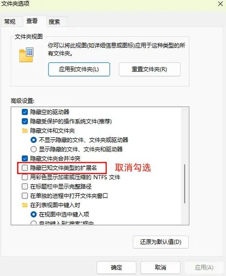 电脑怎么显示文件后缀名